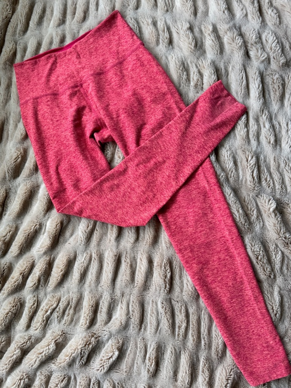 Beyond Yoga Heathered coral speckled space dye high waist leggings